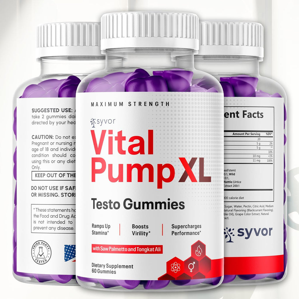 Vital Pump XL Gummies (Pack de 3) - 180 Gominolas Multivitamínicas Naturales