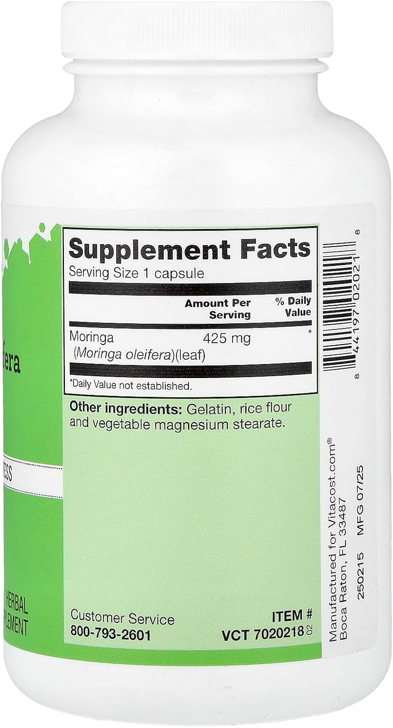 Vitacost Moringa Oleifera, 425 mg, 240 Cápsulas