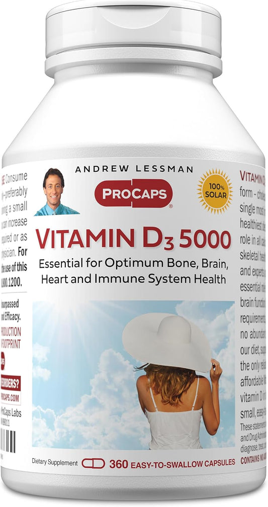 ANDREW LESSMAN Vitamina D3 5000 IU, 360 Cápsulas