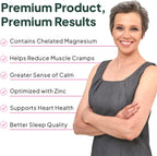Organics Ocean Magnesio Glicinato Puro con Zinc - Suplemento de Magnesio Quelado de Máxima Potencia para Mujeres y Hombres, Ayuda contra Calambres Musculares y Favorece el Sueño - 6 Frascos