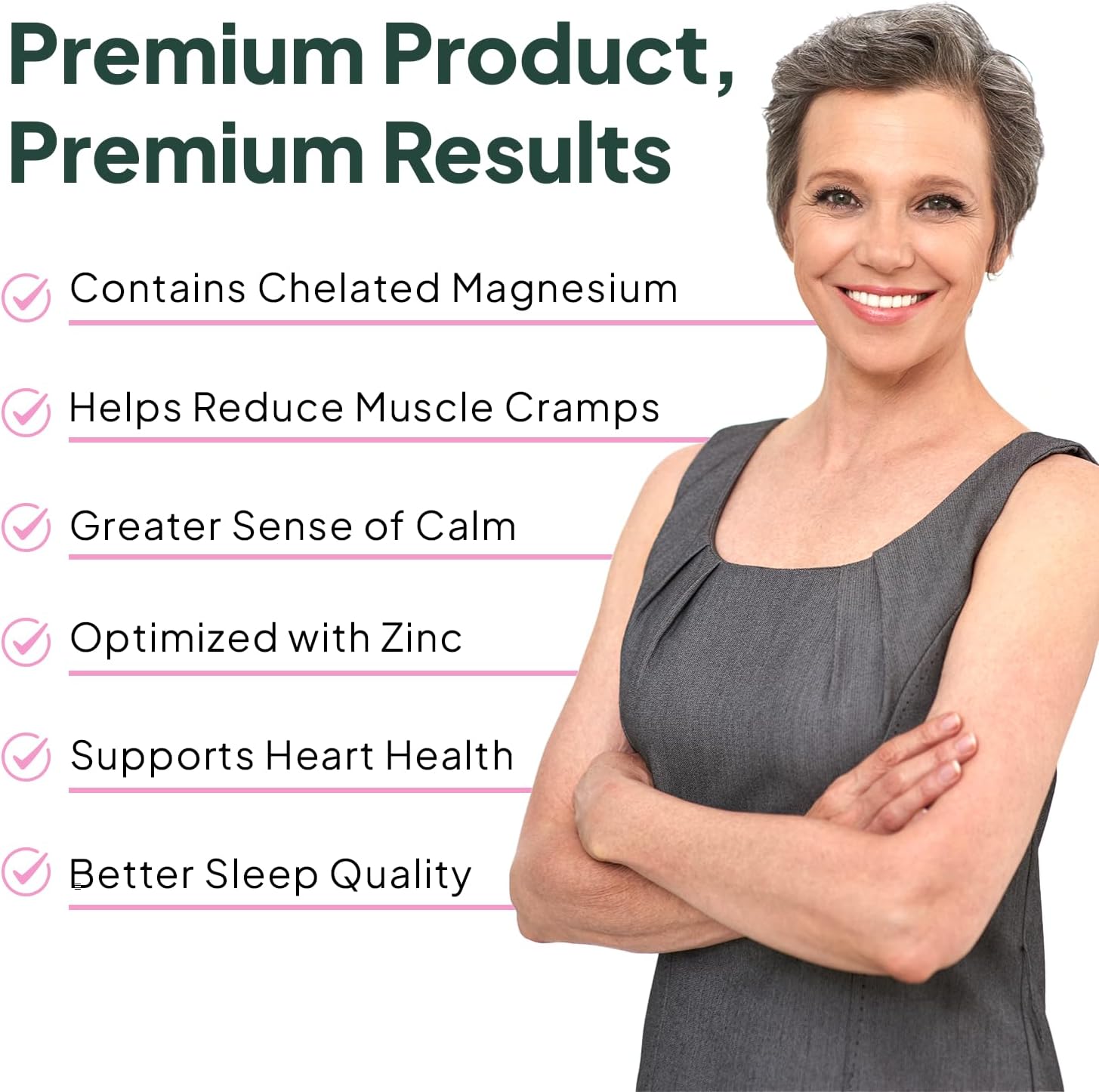 Organics Ocean Magnesio Glicinato Puro con Zinc - Suplemento de Magnesio Quelado de Máxima Potencia para Mujeres y Hombres, Ayuda contra Calambres Musculares y Favorece el Sueño - 6 Frascos