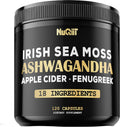 NUQIIT Cápsulas Orgánicas de Ashwagandha con Irish Sea Moss, Vinagre de Manzana y Más - 120 Cápsulas Veganas
