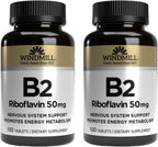 Vitamina B2 (Riboflavina) 50 mg – 200 Comprimidos (2 Envases de 100)