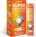 nutrazul Super Immune 30 comprimidos efervescentes – 20 vitaminas y minerales, extractos de saúco y equinácea, Vitamina C, Zinc, sin gluten, sin azúcar, sabor naranja