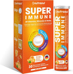 nutrazul Super Immune 30 comprimidos efervescentes – 20 vitaminas y minerales, extractos de saúco y equinácea, Vitamina C, Zinc, sin gluten, sin azúcar, sabor naranja