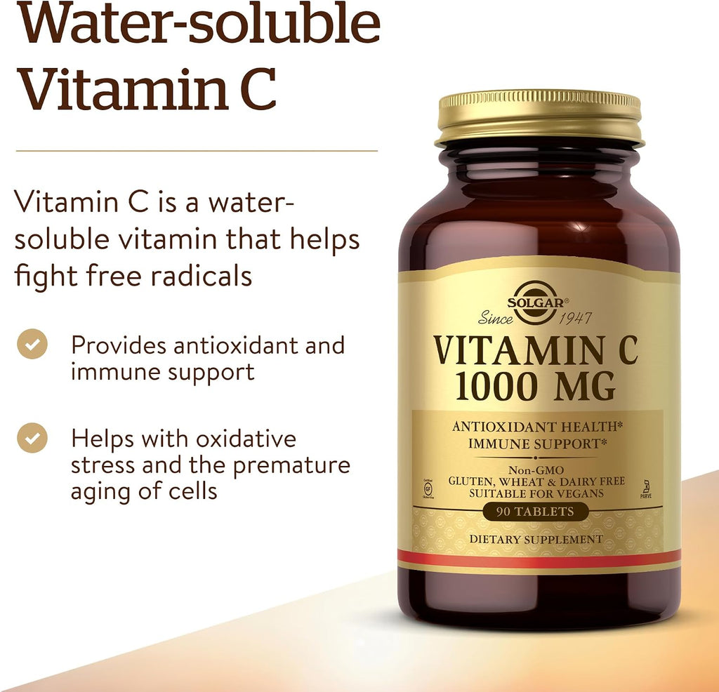 Solgar Vitamin C 1000 mg with Bioflavonoids, 90 Tablets