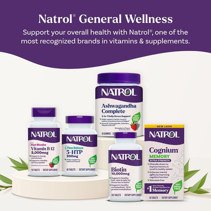 Natrol Beauty Biotin 10,000 mcg, 100 – La biotina contribuye al funcionamiento normal del sistema nervioso. – Image 7