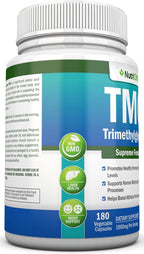 NutriONN TMG Trimetilglicina 1000mg - 180 Cápsulas - Betaína Anhidra Pura
