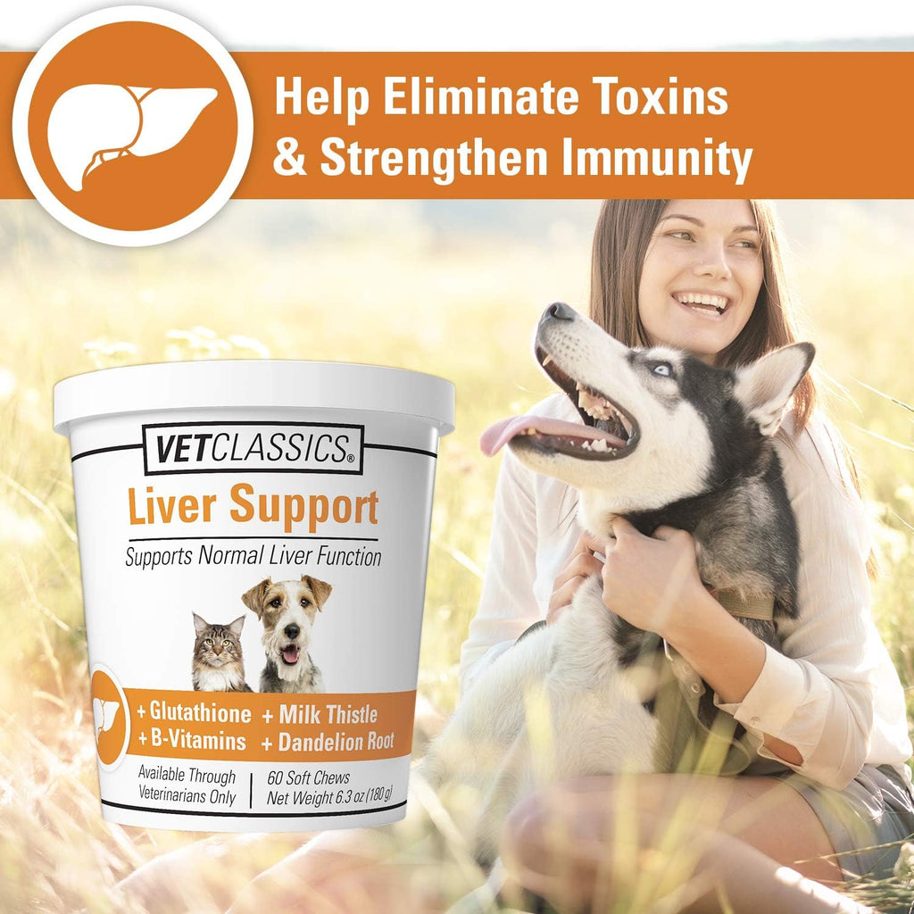 Vet Classics Liver Support - Complemento Hepático para Perros y Gatos - 60 Comprimidos Blandos