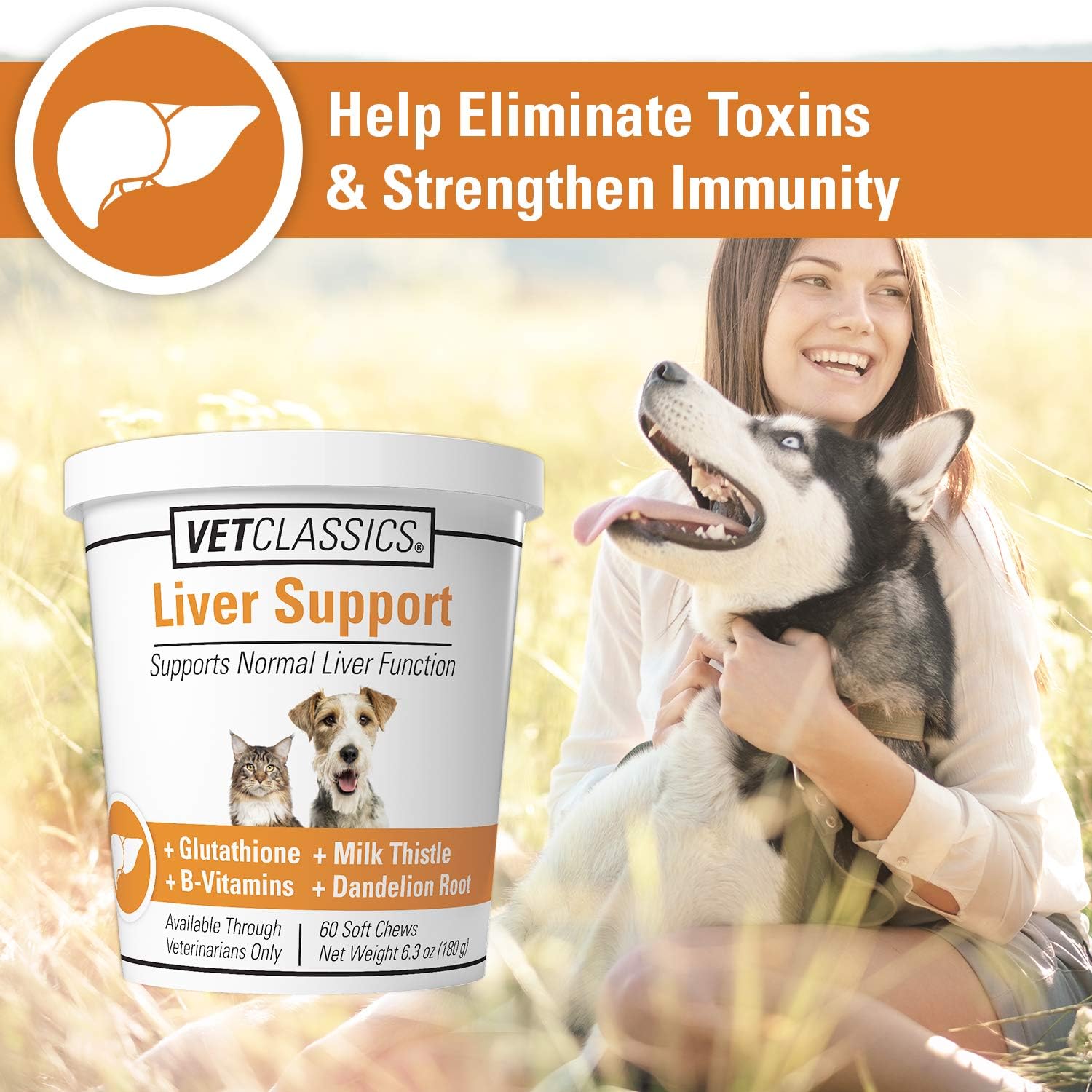 Vet Classics Liver Support - Complemento Hepático para Perros y Gatos - 60 Comprimidos Blandos