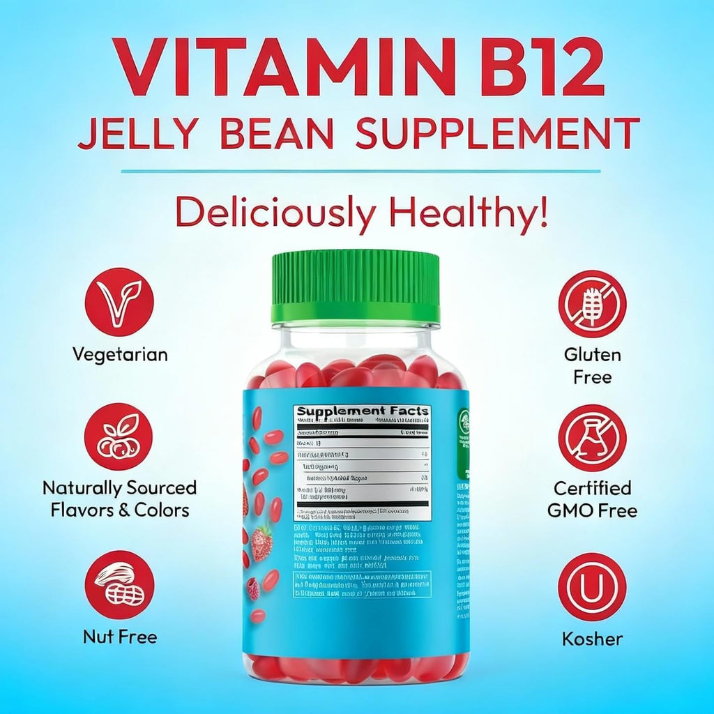 Human Beanz Vitamina B12 Metilada en Gominolas para Adultos, 120 Unidades