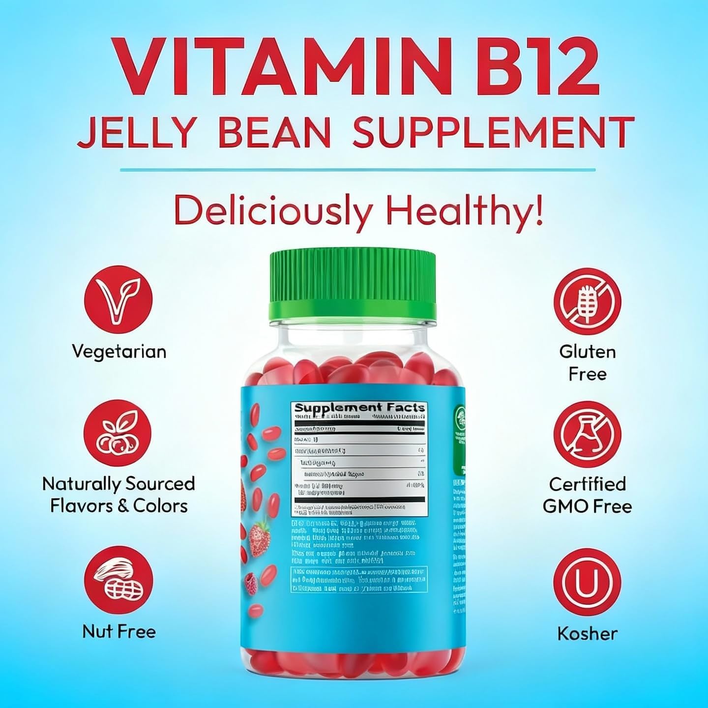 Human Beanz Vitamina B12 Metilada en Gominolas para Adultos, 120 Unidades