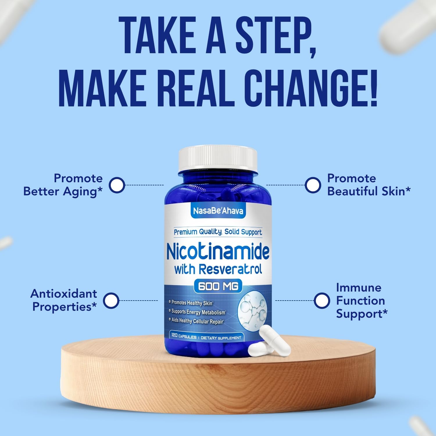 NasaBeahava Nicotinamida 500 mg con Resveratrol