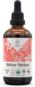 Melón Amargo Orgánico USDA - Extracto Sin Alcohol, Suplemento, Gotas Herbales Orgánicas | Tintura Hecha de Fruto Seco de Melón Amargo (Momordica Charantia) 100% Orgánico Certificado - 118 ml