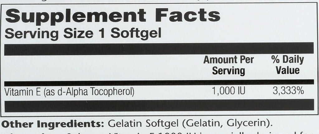 Solaray Vitamina E 1000 UI d-Alfa Tocoferol Natural - 60 Cápsulas