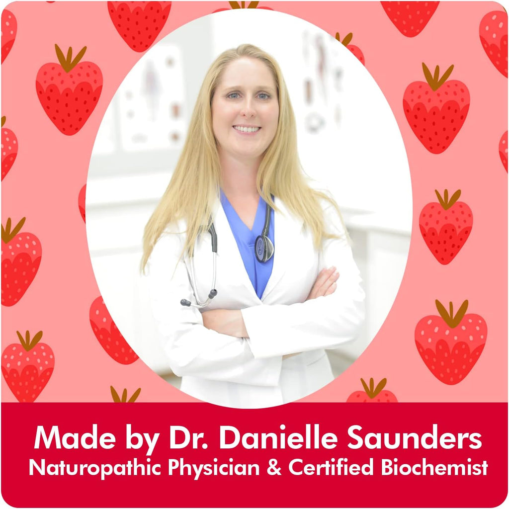 Gominolas de Vitamina D3 y B12 de Dr. Danielle | Suplemento Vegano para Adultos y Niños | 1000 UI de D3 + 250 mcg de B12 | 60 Gominolas (2 Meses)