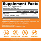 Doctor's Best Vitamina C 500 mg, 120 Cápsulas Vegetarianas