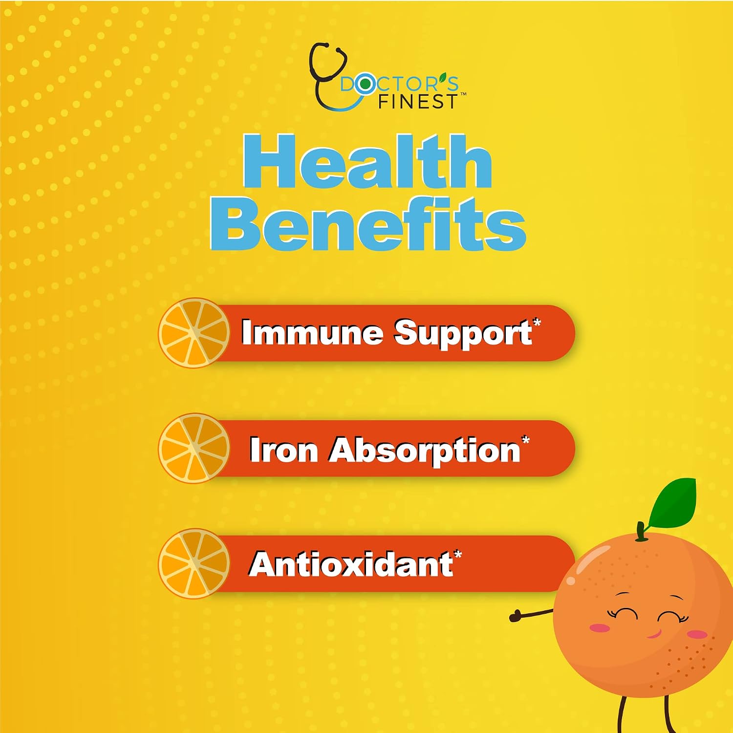 Doctor's Finest Gomitas de Vitamina C para Niños - 250 mg, 60 Gominolas (30 Dosis)