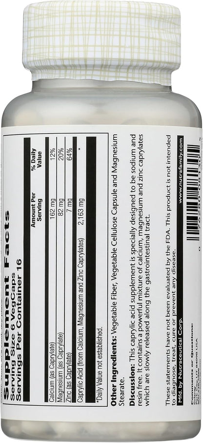 Solaray Capryl - Ácido Caprílico con Calcio, – Caprilato de calcio: Proporciona ácido caprílico y calcio. El – Image 4
