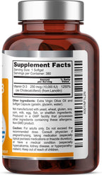 Vitamina D3 10000 UI 380 Cápsulas Blandas – Alta Potencia con Aceite de Oliva Virgen Extra