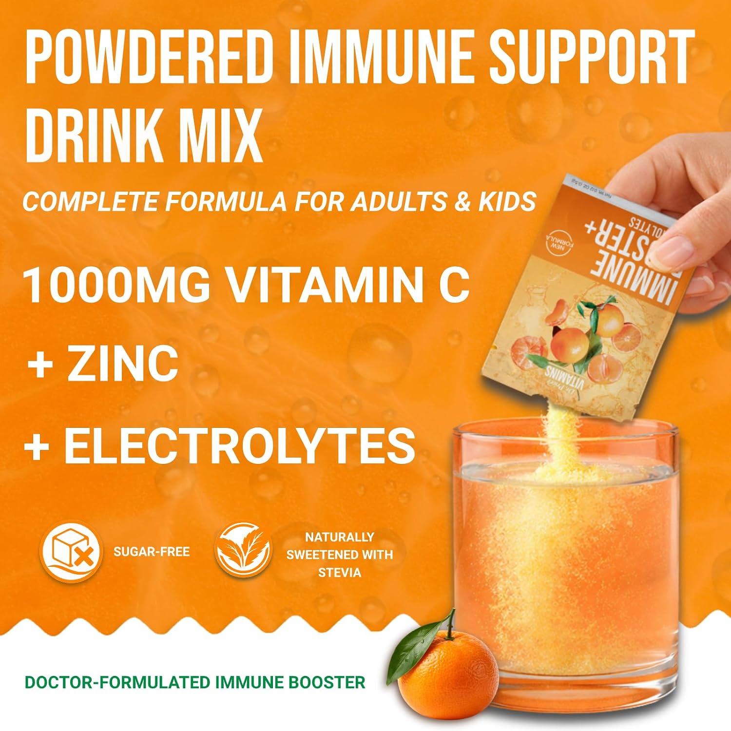 Dr. Price’s Vitamina C y Electrolitos en Polvo - Sabor Mandarina, 20 sobres