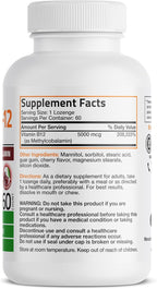 Bronson Methyl B12 5000 mcg - Metilcobalamina - 60 Comprimidos de disolución rápida