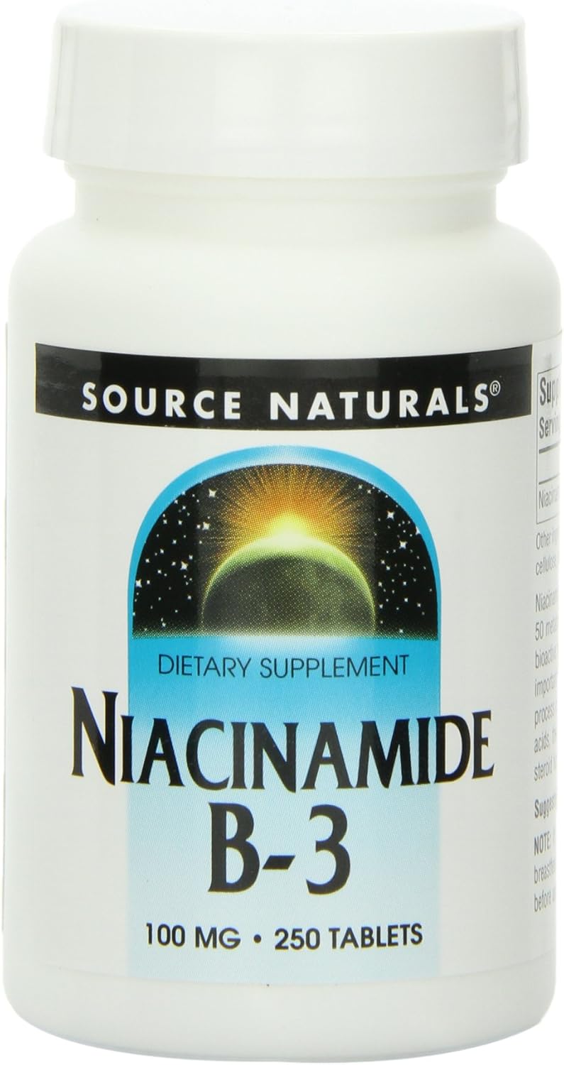 Source Naturals Niacinamida Vitamina B3 100mg | 250 Comprimidos (Pack de 3)
