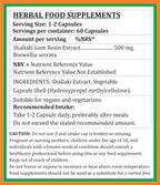 Shallaki Forte Cápsulas 500 mg - 60 Cápsulas Veganas de Boswellia Serrata