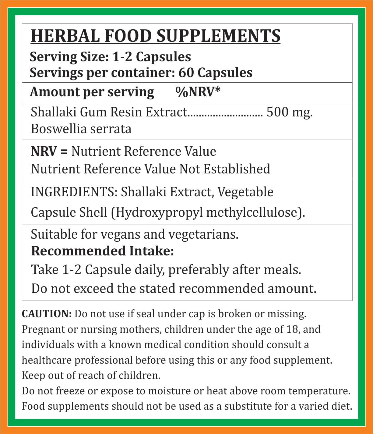 Shallaki Forte Cápsulas 500 mg - 60 Cápsulas Vegetales