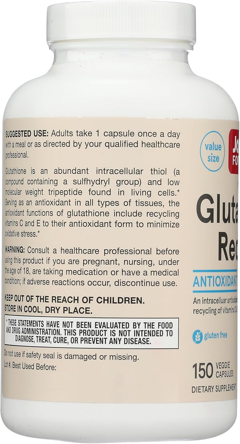 Jarrow Formulas Reduced Glutathione 500 mg - 150 Vegan Capsules