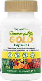 NaturesPlus Source of Life GOLD Multivitamin, 90 Vegetable Capsules