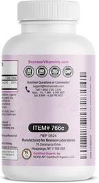 Bronson Ácido Fólico Orgánico (Vitamina B9 Folato) 800 mcg de Cáscara de Limón - 360 Comprimidos