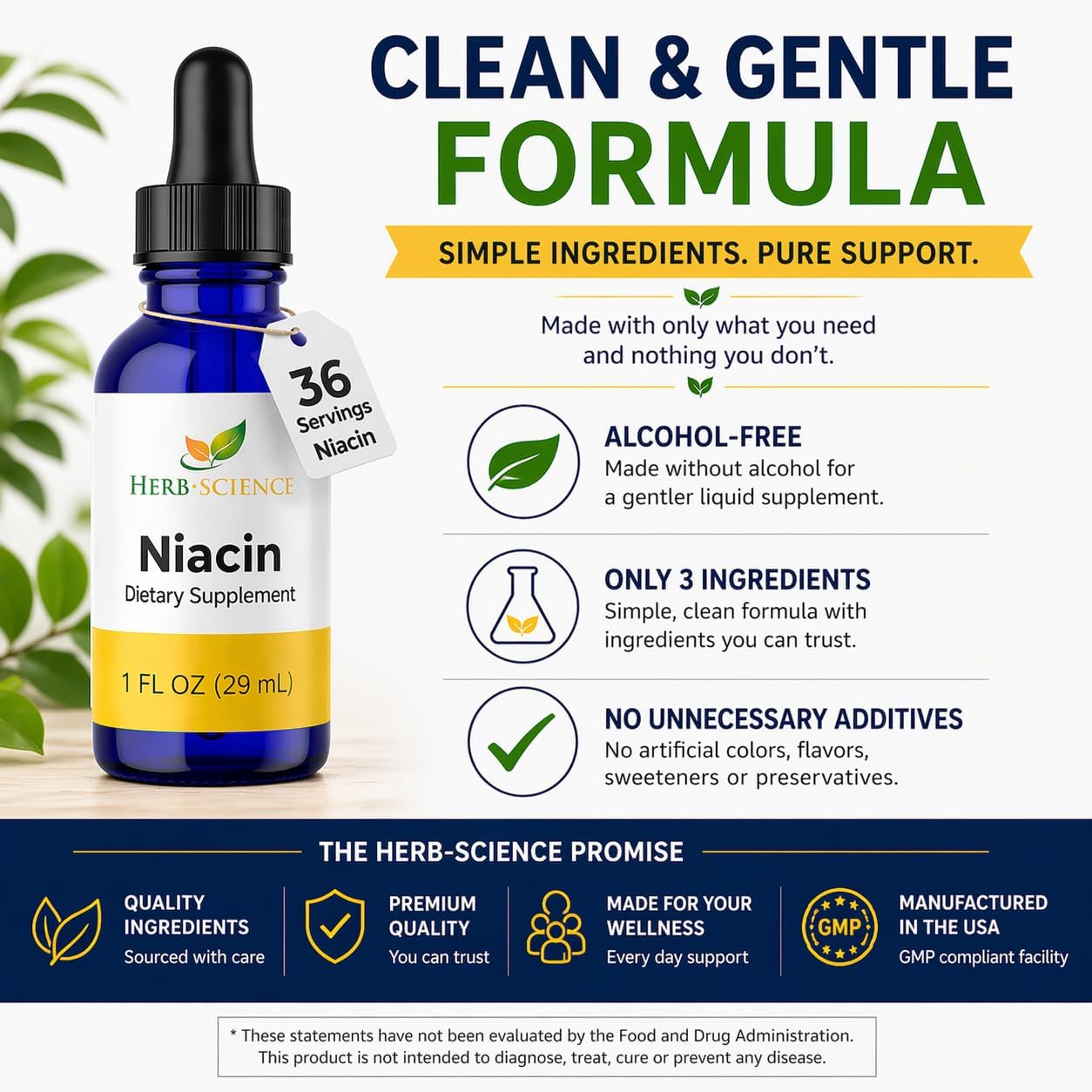 Herb-Science Vitamina B3 (Niacina) Líquida - 30 ml (36 Dosis)