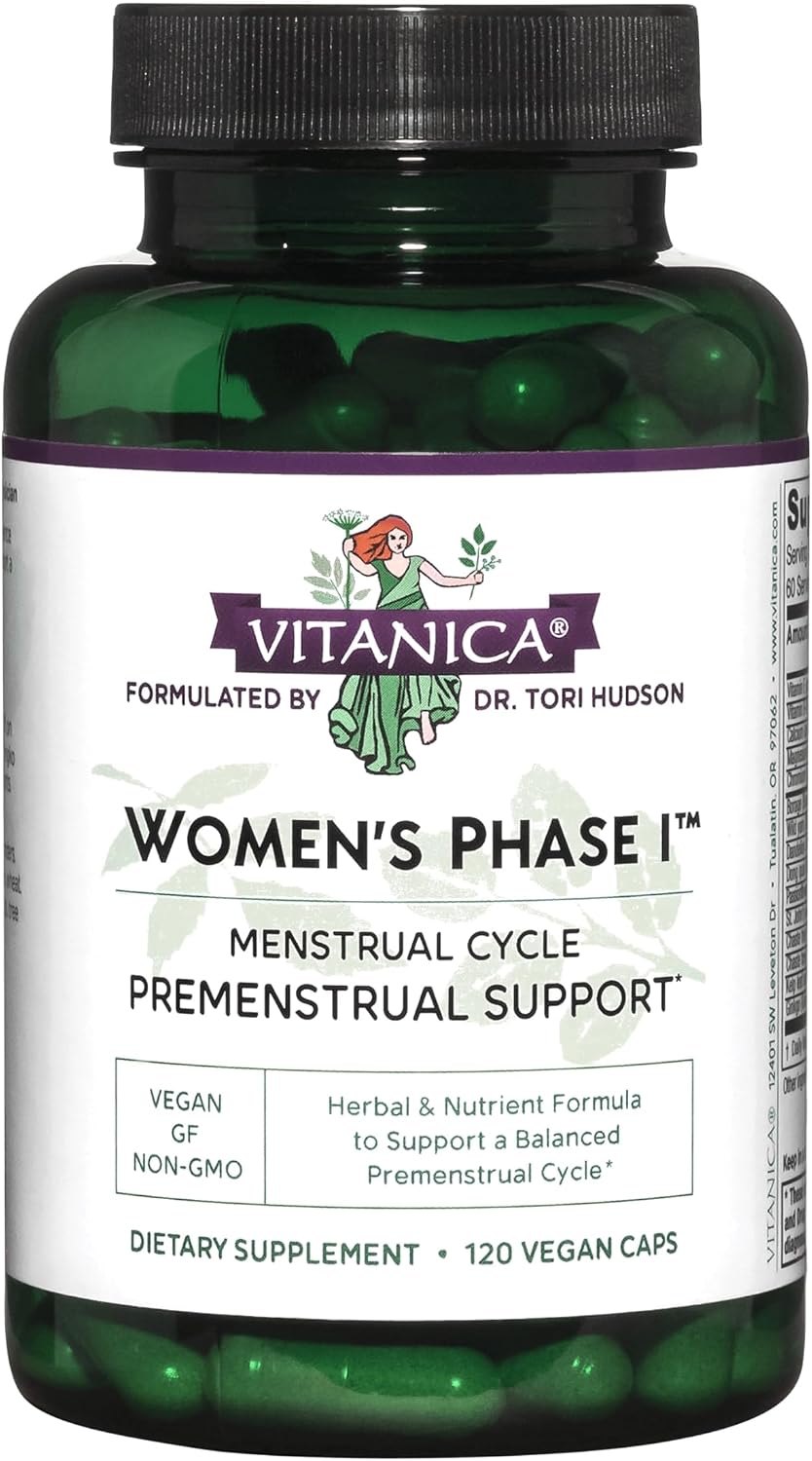 Vitanica Women's Phase I - Apoyo Premenstrual, 120 Cápsulas Veganas