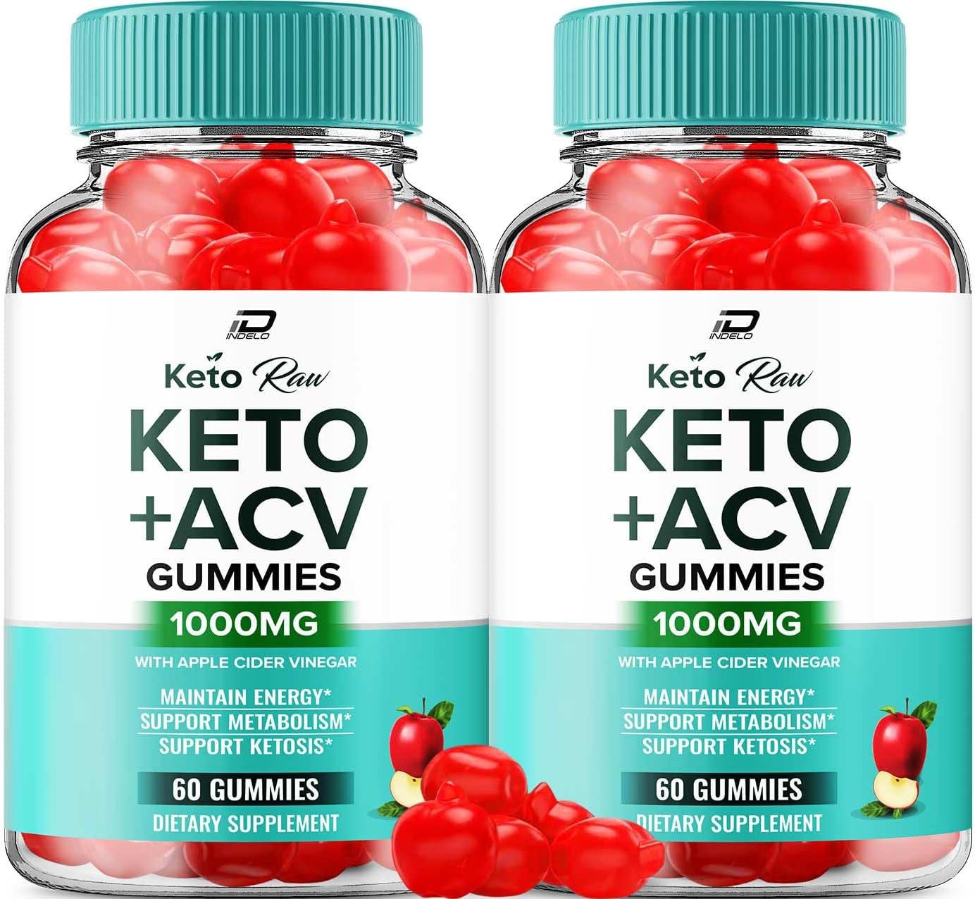 Keto Raw ACV Gummies – Vinagre de Manzana 1000mg con Vitamina B12 (2 Paquetes, 120 Gominolas)