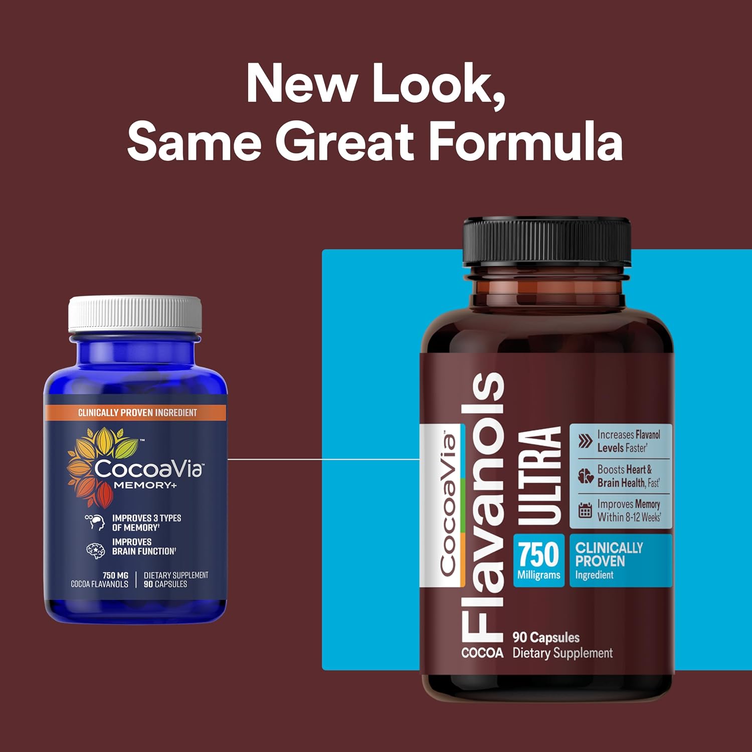 CocoaVia Ultra 750mg Flavanoles de Cacao – Apoyo para el Corazón y el Cerebro, 30 Cápsulas