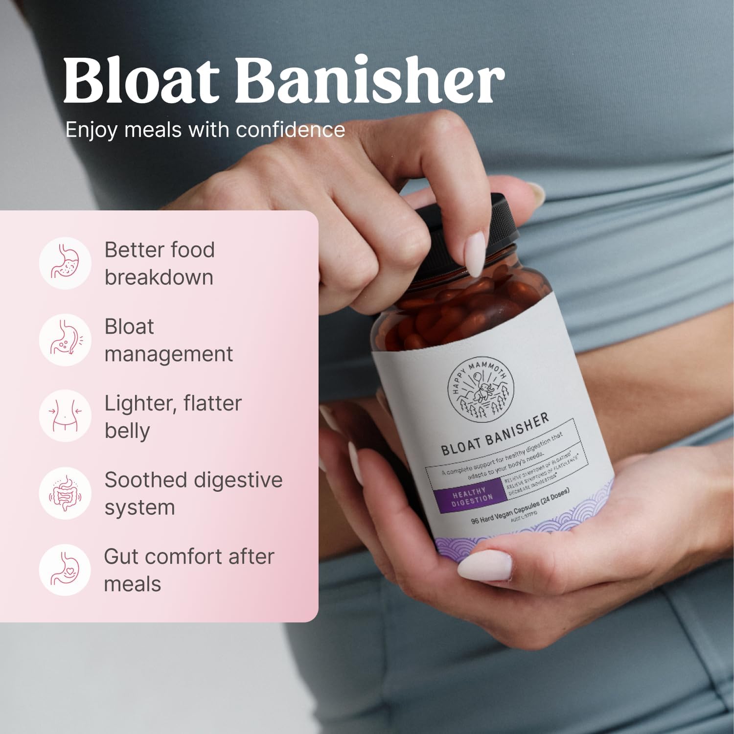 Happy Mammoth Bloat Banisher – Alivio de gases e hinchazón