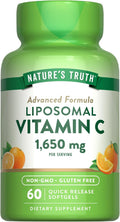 Nature's Truth Vitamina C Liposomal, 1650 mg, 60 Cápsulas Blandas - No OGM y Sin Gluten