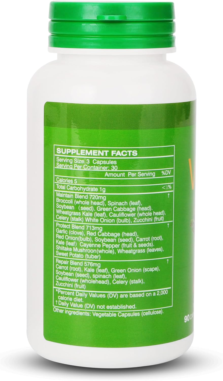 Fruit and Veggies Supplement – 2 Frascos (180 Cápsulas Vegetarianas) – Mezcla de 16 Frutas y 18 Verduras con Vitaminas y Minerales