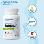 Puregen Labs Taurina 1000 mg | Alta Potencia | 360 Cápsulas Veganas