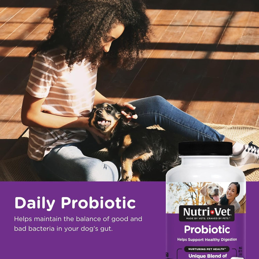 Nutri-Vet Probiotics for Dogs - 60 Capsules for Digestive and Immune Health
