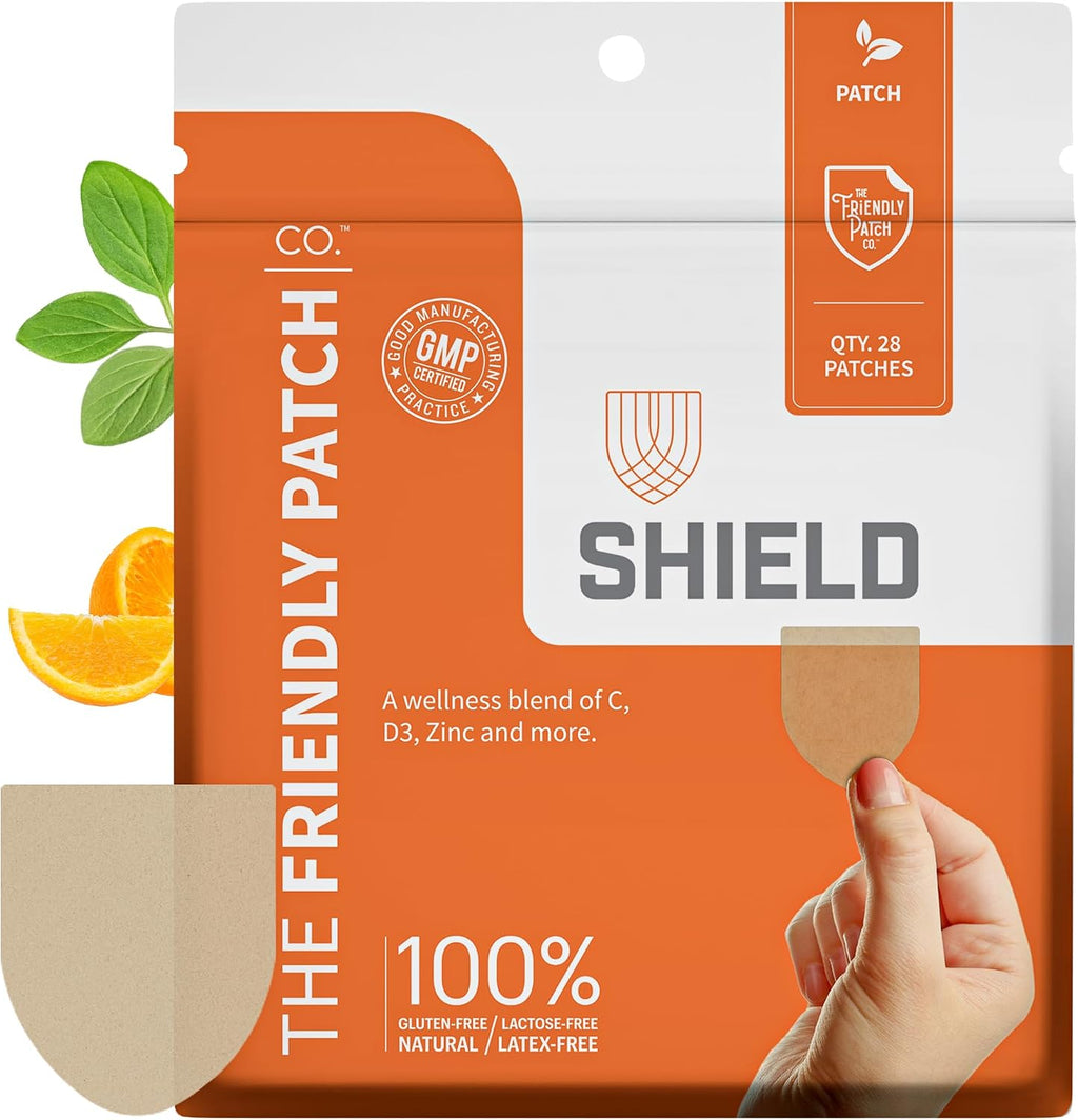 The Friendly Patch Shield - Parches de Apoyo Inmunológico con Vitamina D3, C y Zinc, 28 Unidades