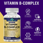 TheraSuva Complejo B + CoQ10 + Vitamina C - Suplemento de Máxima Potencia para Energía y Apoyo al Metabolismo, 2 Meses de Suministro, 120 Cápsulas Blandas