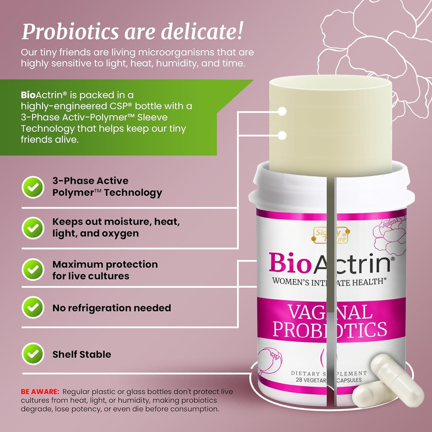 SIGNIFY NATURE Bioactrin Probióticos Vaginales para Mujeres