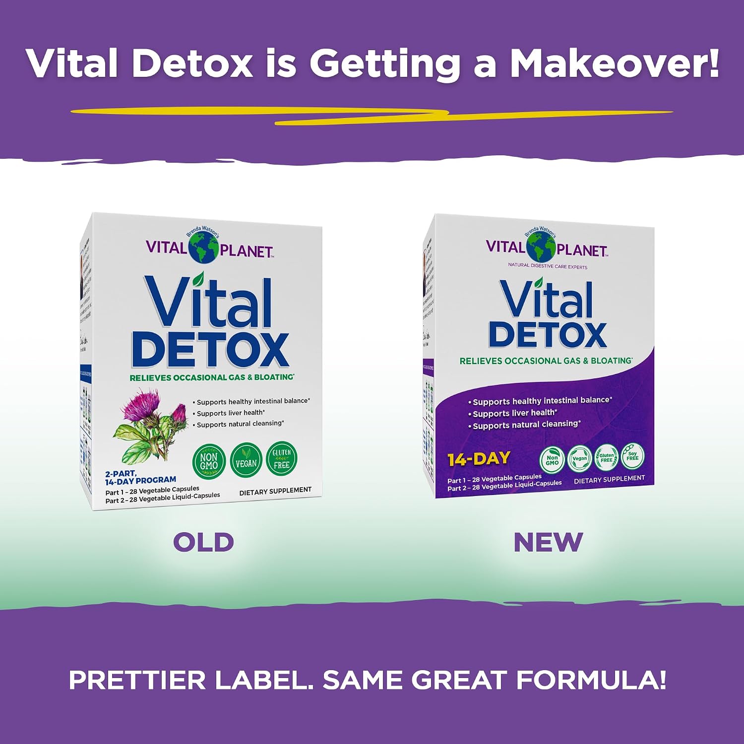 Vital Planet Vital Detox - Kit de 14 Días con Cardo Mariano y Quercetina - 56 Cápsulas