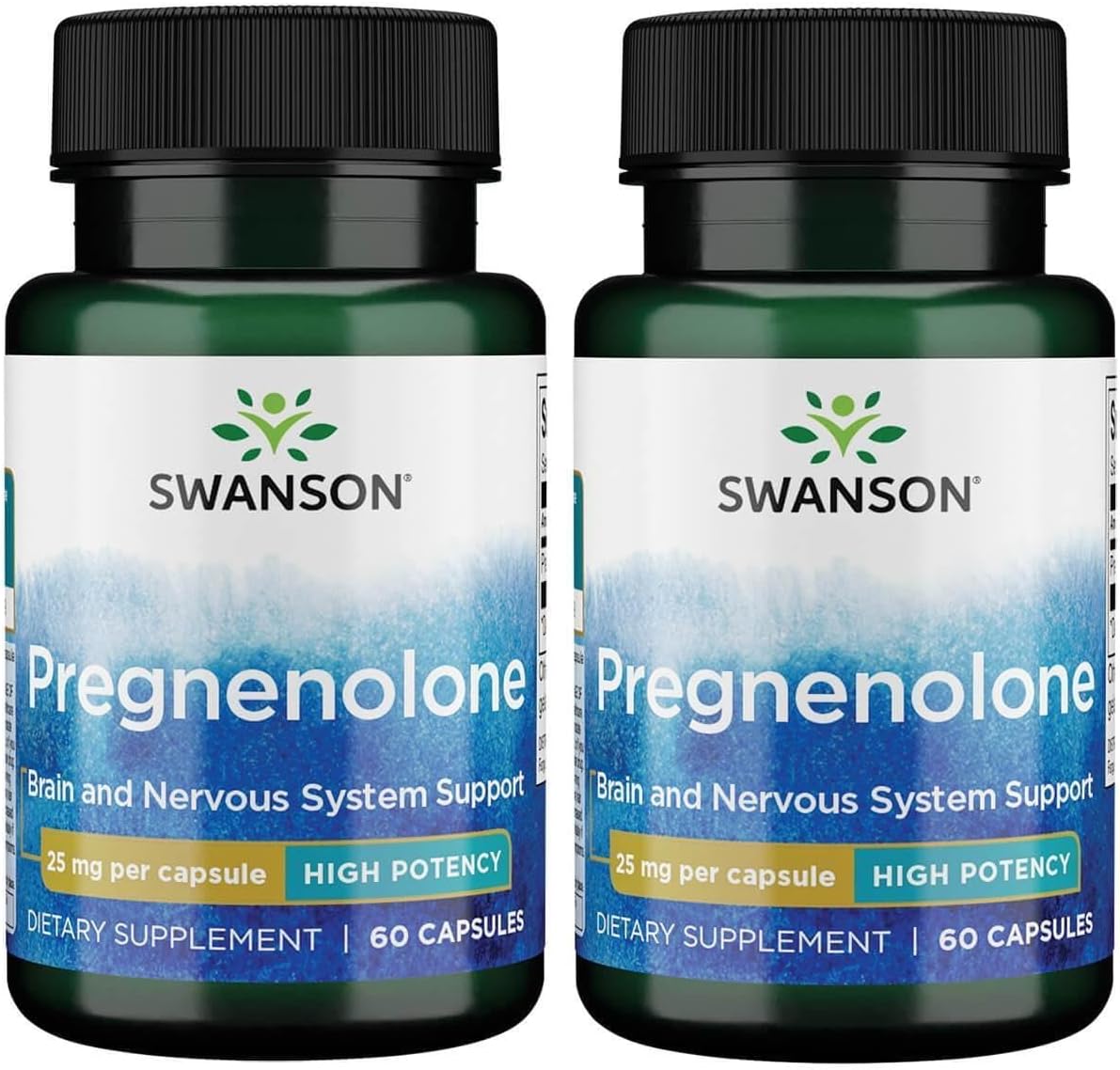 Swanson High Potency Pregnenolona 25 mg – 120 Cápsulas (2 Envases de 60)