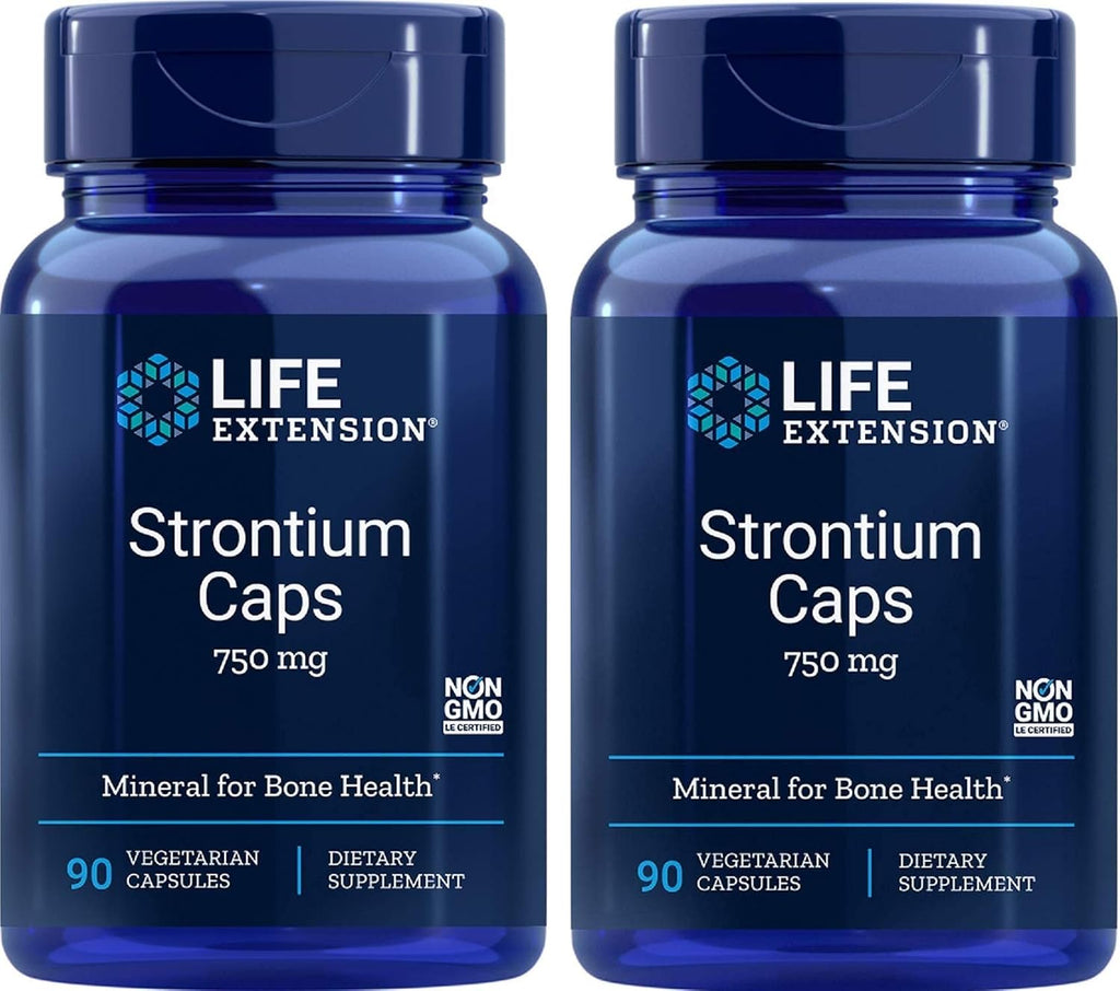 Life Extension Strontium Caps, 750 mg, 90 Cápsulas Vegetales - Pack de 2