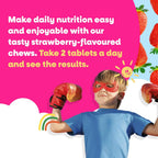 VEGETOLOGY Kids MultiVitamin - Multivitamínico infantil vegano masticable, 60 comprimidos sabor fresa