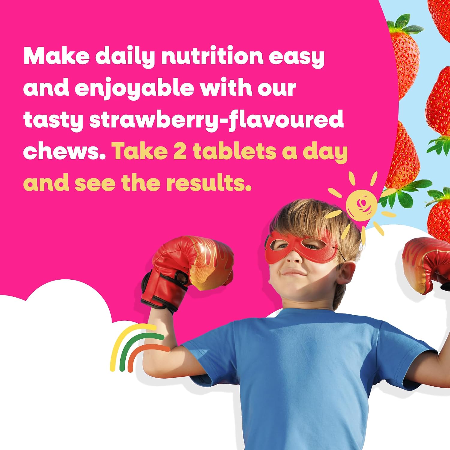 VEGETOLOGY Kids MultiVitamin - Multivitamínico infantil vegano masticable, 60 comprimidos sabor fresa
