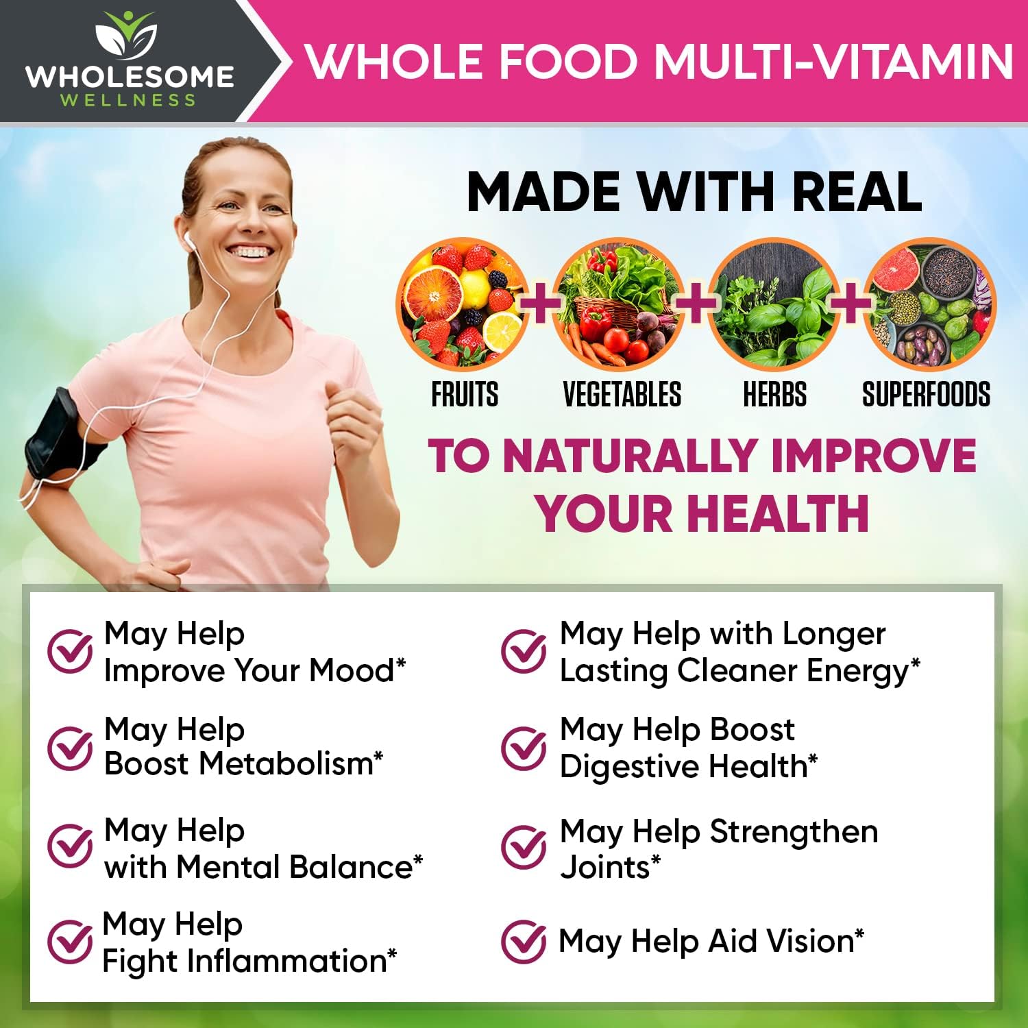 Wholesome Wellness Multivitamínico para Mujeres - 120 Comprimidos